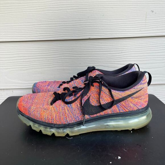 Nike men's Air Max Flyknit Blue Concord Crimson Sneakers Sz 11 Style 620469-404 - Picture 5 of 10